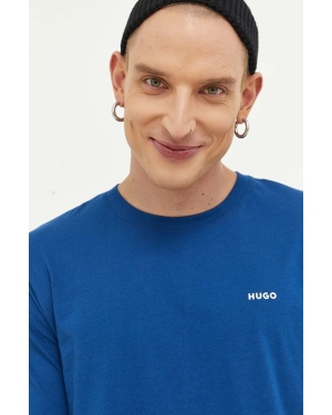 HUGO t-shirt bawełniany kolor niebieski gładki 50466158