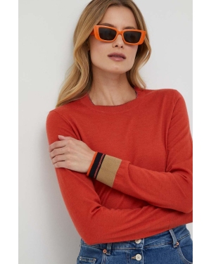 PS Paul Smith sweter wełniany damski kolor pomarańczowy lekki