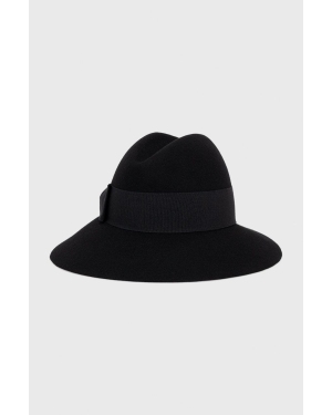 Patrizia Pepe kapelusz wełniany kolor czarny wełniany