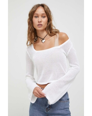 Hollister Co. sweter bawełniany kolor biały lekki