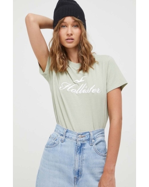 Hollister Co. t-shirt bawełniany kolor turkusowy