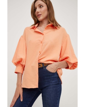 Answear Lab koszula damska kolor pomarańczowy relaxed z kołnierzykiem klasycznym