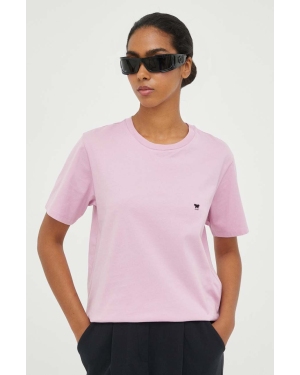 Weekend Max Mara t-shirt bawełniany kolor różowy