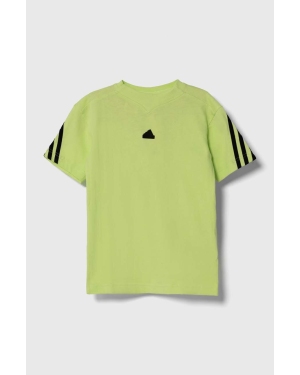 adidas t-shirt bawełniany dziecięcy kolor zielony wzorzysty