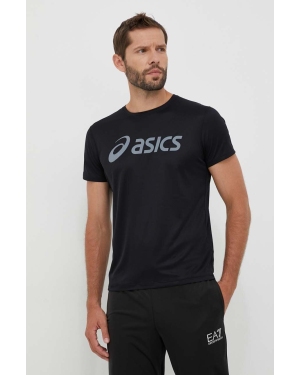 Asics t-shirt do biegania kolor czarny z nadrukiem