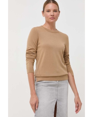 BOSS sweter wełniany kolor beżowy 50492551