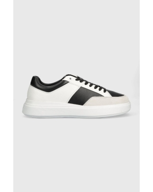 Calvin Klein sneakersy skórzane LOW TOP LACE UP LTH kolor biały HM0HM01047