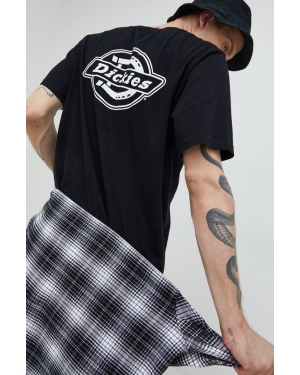 Dickies t-shirt bawełniany kolor czarny z nadrukiem
