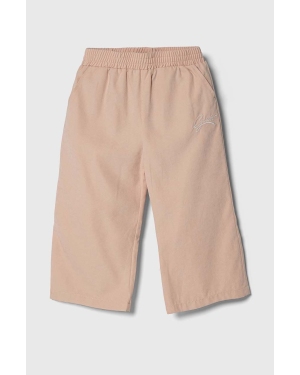 Guess spodnie dziecięce kolor różowy gładkie