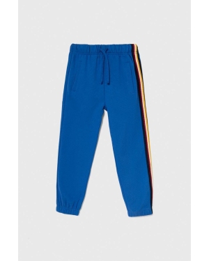 United Colors of Benetton spodnie dresowe dziecięce kolor niebieski z aplikacją