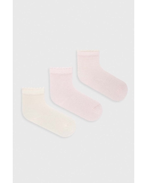 United Colors of Benetton skarpetki niemowlęce 3-pack kolor różowy