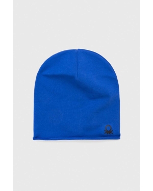United Colors of Benetton czapka dziecięca kolor niebieski z cienkiej dzianiny