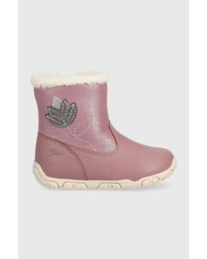 Geox buty zimowe dziecięce kolor różowy