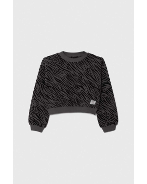 Sisley bluza bawełniana dziecięca kolor czarny wzorzysta