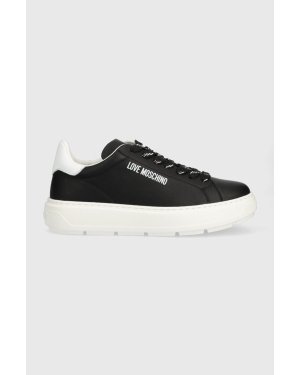 Love Moschino sneakersy skórzane kolor czarny JA15374G1HIA100A