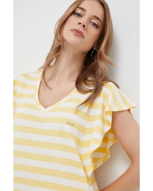 Liu Jo t-shirt damski kolor żółty