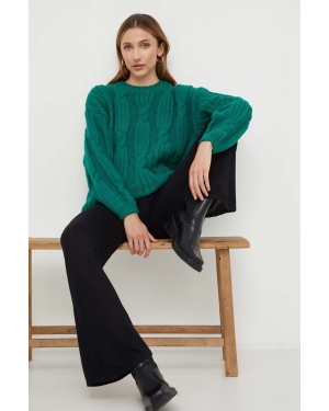 Answear Lab sweter damski kolor zielony ciepły