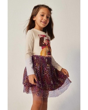 Mayoral spódnica dziecięca kolor bordowy mini rozkloszowana