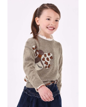 Mayoral sweter z domieszką wełny dziecięcy kolor beżowy ciepły