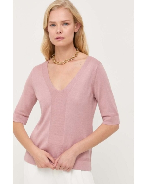 Max Mara Leisure sweter jedwabny kolor różowy lekki