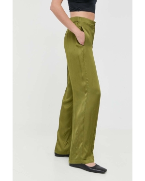 MAX&Co. spodnie damskie kolor zielony szerokie high waist