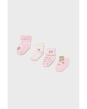 Mayoral Newborn skarpetki niemowlęce 4-pack kolor różowy