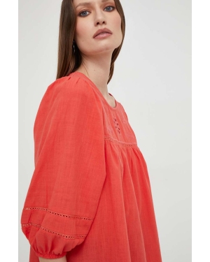 Answear Lab bluzka bawełniana damska kolor czerwony z aplikacją
