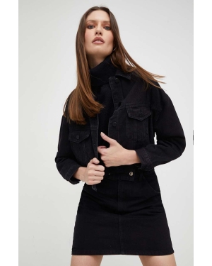 Answear Lab kurtka jeansowa X kolekcja limitowana NO SHAME damska kolor czarny przejściowa oversize