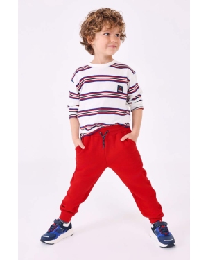 Mayoral spodnie dresowe dziecięce kolor czerwony gładkie