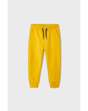 Mayoral spodnie dresowe dziecięce kolor żółty gładkie