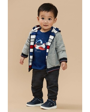 Mayoral spodnie dresowe niemowlęce jogger kolor szary gładkie