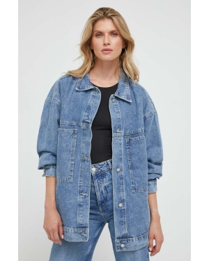 Answear Lab kurtka jeansowa Premium Jeans damska kolor niebieski przejściowa oversize