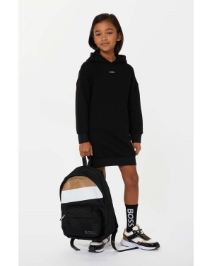 BOSS plecak dziecięcy kolor czarny duży z nadrukiem