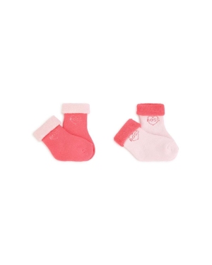 BOSS skarpetki niemowlęce 2-pack kolor różowy