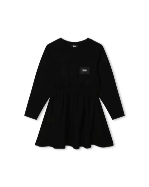 Dkny sukienka dziecięca kolor czarny mini rozkloszowana