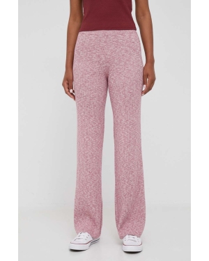 Pepe Jeans spodnie damskie kolor różowy melanżowe