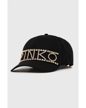 Pinko czapka z daszkiem bawełniana kolor czarny 101912.A16Y