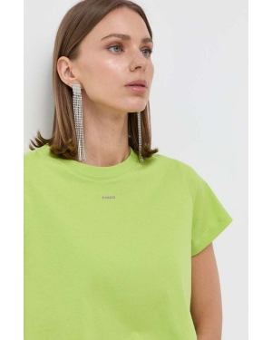 Pinko t-shirt bawełniany kolor zielony 100373.A0KP