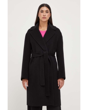 Pinko płaszcz wełniany kolor czarny przejściowy 101686.Y27P