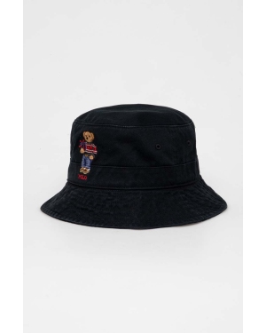 Polo Ralph Lauren kapelusz bawełniany kolor czarny bawełniany