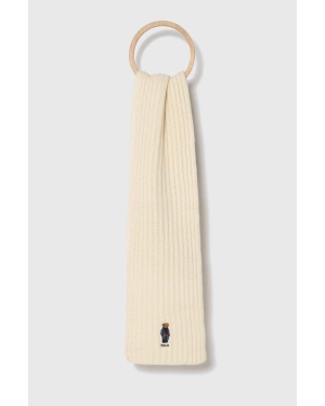 Polo Ralph Lauren szalik wełniany kolor beżowy z aplikacją