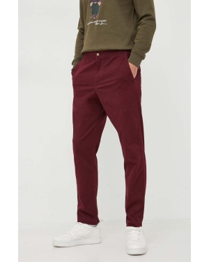 Polo Ralph Lauren spodnie męskie kolor bordowy proste