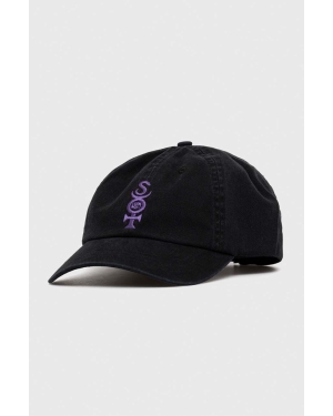Quiksilver czapka z daszkiem bawełniana kolor czarny z aplikacją