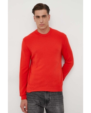 United Colors of Benetton sweter wełniany kolor czerwony