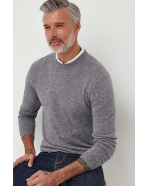 United Colors of Benetton sweter wełniany męski kolor szary lekki