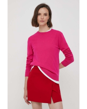 United Colors of Benetton sweter wełniany damski kolor różowy lekki
