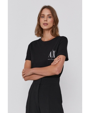 Armani Exchange t-shirt bawełniany kolor czarny 8NYTFX YJG3Z NOS