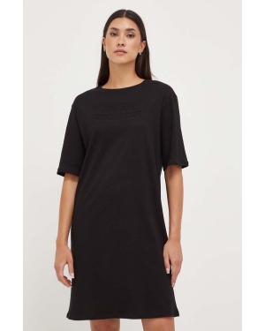 Armani Exchange sukienka bawełniana kolor czarny mini prosta