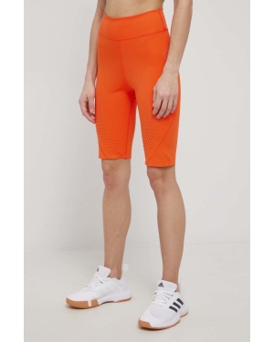 adidas by Stella McCartney szorty treningowe HD9106 damskie kolor pomarańczowy gładkie high waist