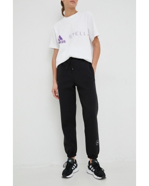 adidas by Stella McCartney spodnie dresowe damskie kolor czarny gładkie HR2208